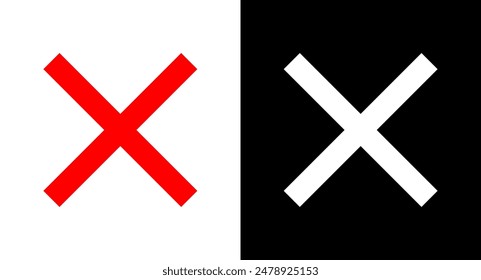 Cross icon. Cross Mark sign symbol.