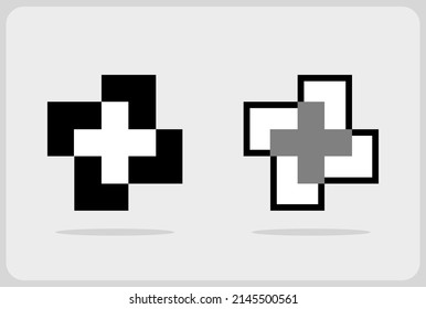 cross icon. Medical plus logo in vector Illustration
