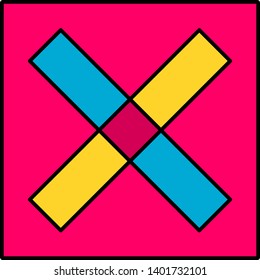 cross icon modern flat design graphic elements