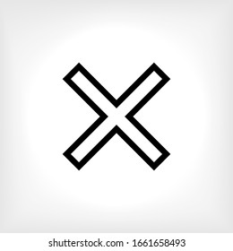 Icono cruzado. Símbolo de multiplicación. Rechazar signo .  Elemento de desacuerdo. Componente de logotipo - Vector.