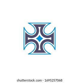 Cross icon on background for graphic and web design. Creative illustration concept symbol for web or mobile app.