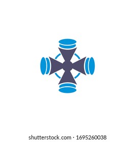 Cross icon on background for graphic and web design. Creative illustration concept symbol for web or mobile app.
