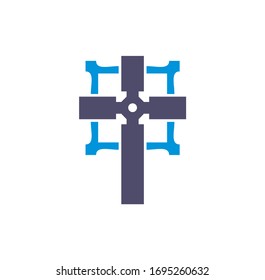 Cross icon on background for graphic and web design. Creative illustration concept symbol for web or mobile app.