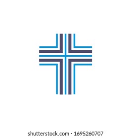 Cross icon on background for graphic and web design. Creative illustration concept symbol for web or mobile app.