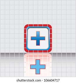 Cross icon on texture