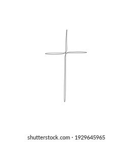 Cross icon on white background, vector illustration