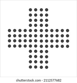 Cross icon on white background.