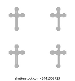 cross icon on a white background, vector illustration