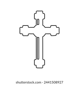 cross icon on a white background, vector illustration