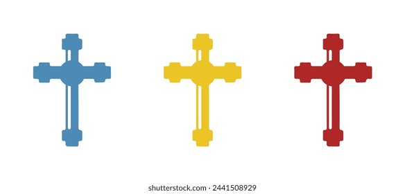 cross icon on a white background, vector illustration