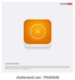 Cross Icon Orange Abstract Web Button