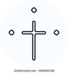 Cross icon, outline religion symbol vector design. Great for mobile app, web design, print materials, etc.