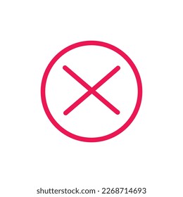 Cross icon with red color and circle