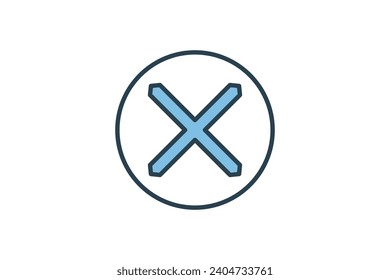cross icon. icon related to basic web and UI. suitable for web site, app, user interfaces, printable etc. flat line icon style. simple vector design editable
