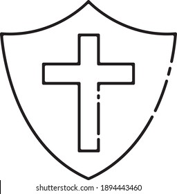 Cross icon for religion and church symbol