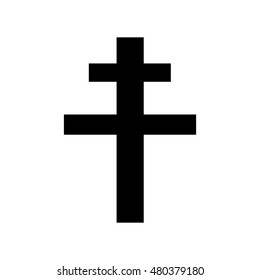 Cross Icon. Religion symbol. Vector illustration. Silhouette vector illustration