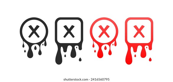 Conjunto de iconos cruzados. Estilo plano. Iconos del vector