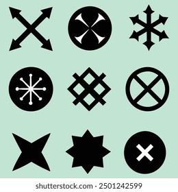 Cross Icon Set. Cross Icon silhouette. Editable cross vector icon. Part of a big icon set family. Silhouette. plus Sign. Plus Sign Set.