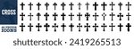 Cross icon set. Silhouette style.