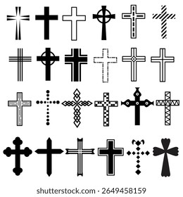 cross icon set symbol vector
