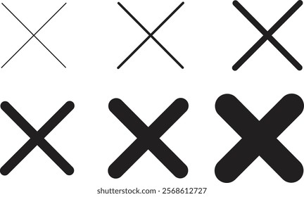Cross icon set vector art illustration