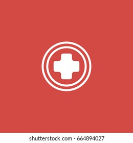 cross icon. sign design. red background