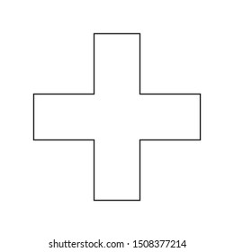 cross icon, simple, and clean line style