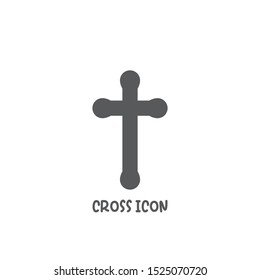 Cross icon simple silhouette flat style vector illustration on white background.