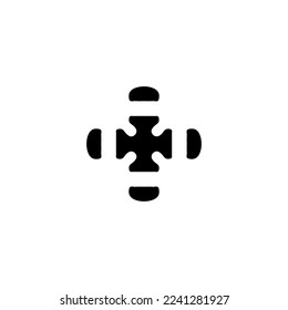 Cross icon. Simple style Christian religion holiday poster background symbol. Christian religion shop brand logo design element. Cross t-shirt printing. Vector for sticker.