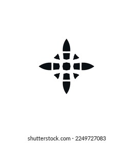 Icono de cruz. Sencillo estilo religión cristiana símbolo de fondo del afiche de las fiestas. Elemento de diseño del logo de la marca de la tienda de religión cristiana. Impresión de camisetas cruzadas. Vector para pegatinas.