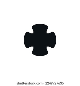 Icono de cruz. Sencillo estilo religión cristiana símbolo de fondo del afiche de las fiestas. Elemento de diseño del logo de la marca de la tienda de religión cristiana. Impresión de camisetas cruzadas. Vector para pegatinas.