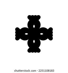 Cross icon. Simple style Christian religion holiday poster background symbol. Christian religion shop brand logo design element. Cross t-shirt printing. Vector for sticker.