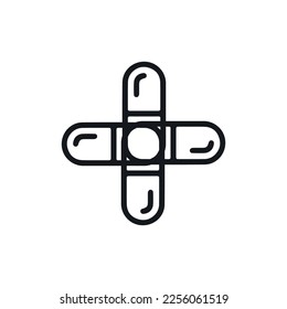 Cross icon. Simple style Christian religion holiday poster background symbol. Christian religion shop brand logo design element. Cross t-shirt printing. Vector for sticker.