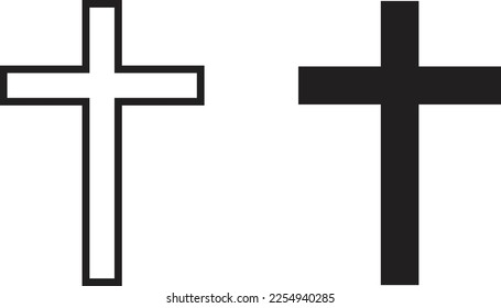 cross icon simple trendy flat style line and solid Isolated vector illustration on white background. For apps, logo, websites, symbol , UI, UX, graphic and web design. EPS 10.