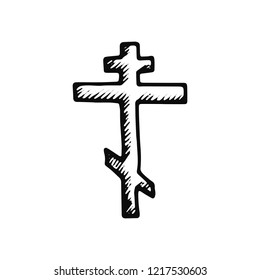 cross icon. sketch isolated object black.