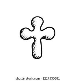 cross icon. sketch isolated object black.