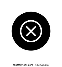 Cross icon. Cross symbol in black round style. Vector