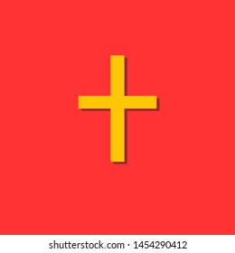 Cross icon symbol on background. Religion illustration concept.