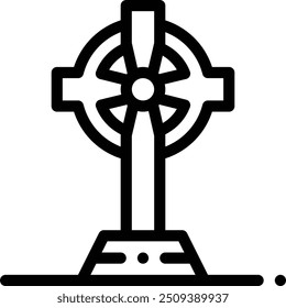 icono de cruz. Diseño De Estilo Lineal Delgado Aislado Sobre Fondo Blanco