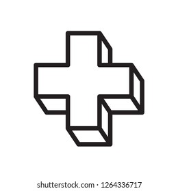 cross icon in trendy flat style 