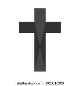 Cross icon. Cross vector icon in flat style Isolated on white background. Vector illustration.