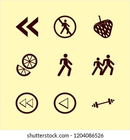 cross icon. cross vector icons set left arrow, no pedestrian crossing, strawberry and pedestrian people