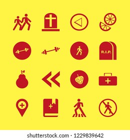 cross icon. cross vector icons set hospital location, first aid bag, bible and no pedestrian crossing