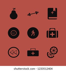cross icon. cross vector icons set left arrow, dumbbell, bible and pedestrian