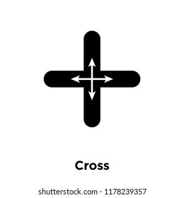 Cross icon vector isolated on white background, logo concept of Cross sign on transparent background, filled black symbol