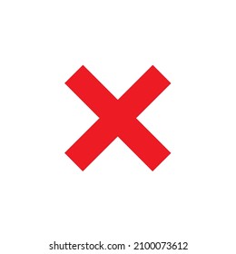 símbolo de vector de icono cruzado