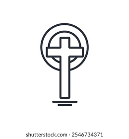 cross icon. vector.Editable stroke.linear style sign for use web design,logo.Symbol illustration.