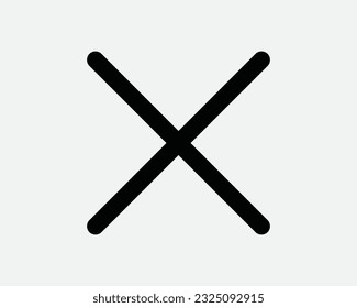 Icono cruzado. X Marca Cancelar Rechazar El Voto Negativo De Restricción Prohibida Incorrecta. EPS vectores de símbolo de símbolo de imagen de gráfico gráfico blanco negro