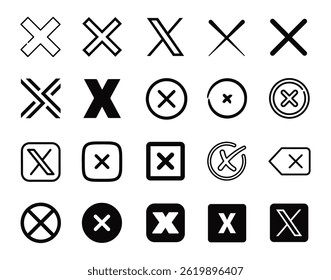 Cross Icon, X Icon Vector