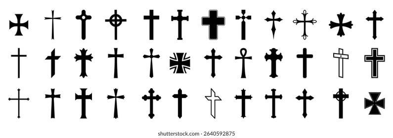 Cross icons collection. Set of different cross icons 